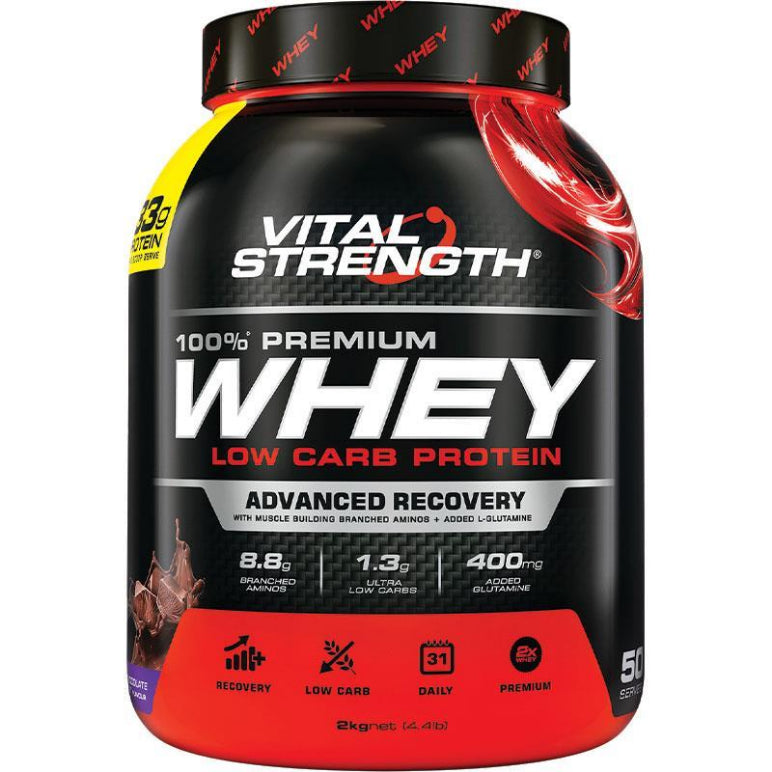 VitalStrength Launch Whey Protein 2kg Chocolate front image on Livehealthy HK imported from Australia