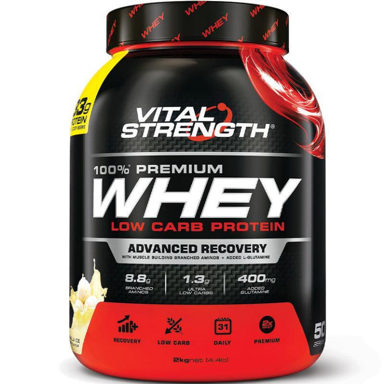 VitalStrength Launch Whey Protein 2kg Vanilla front image on Livehealthy HK imported from Australia
