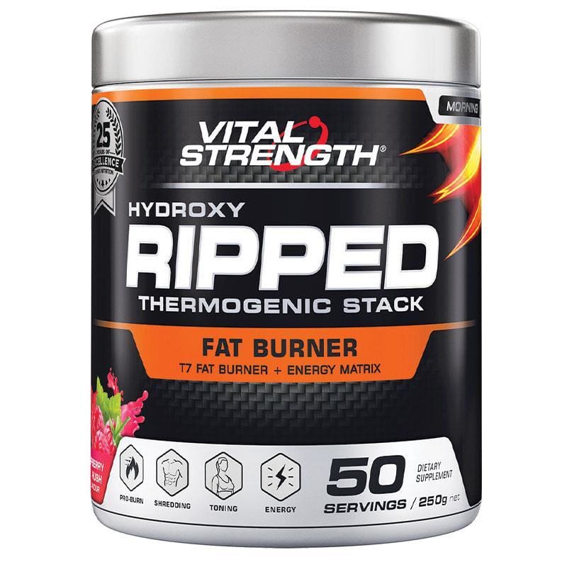VitalStrength Ripped Thermo Stack Raspberry 250g front image on Livehealthy HK imported from Australia