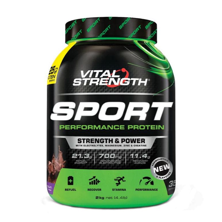 VitalStrength Sport Protein Chocolate 2kg front image on Livehealthy HK imported from Australia