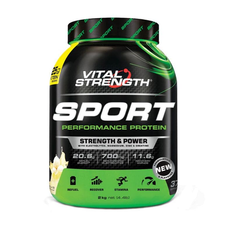 VitalStrength Sport Protein Vanilla 2kg front image on Livehealthy HK imported from Australia
