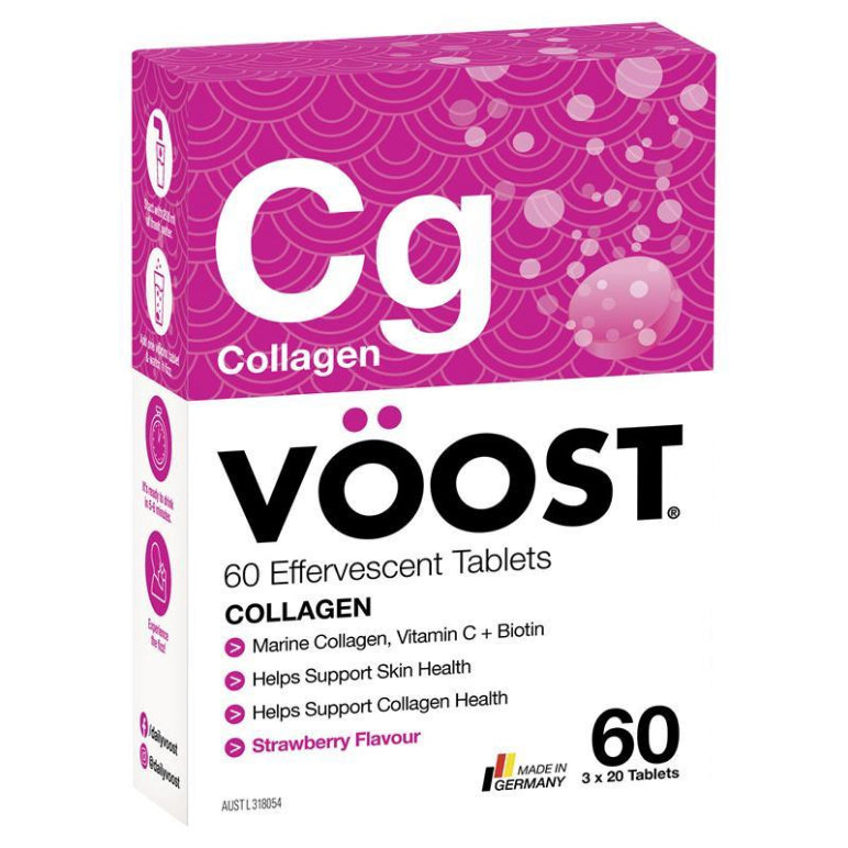 Voost Collagen Effervescent 60 Pack front image on Livehealthy HK imported from Australia