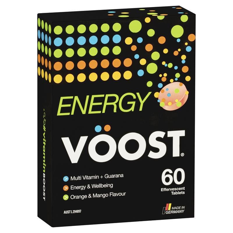 Voost Energy Effervescent 60 Pack front image on Livehealthy HK imported from Australia