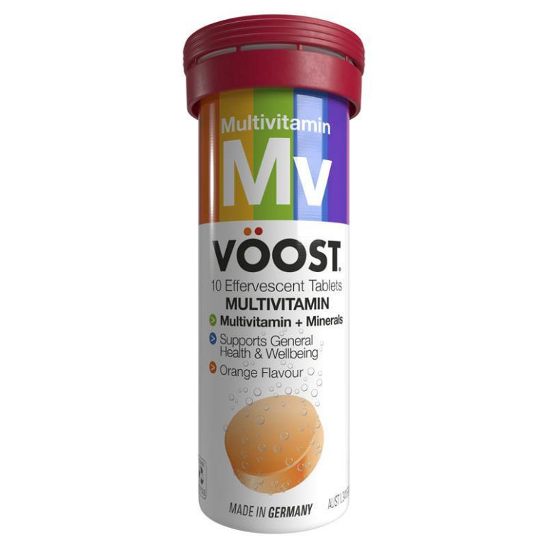 VOOST Multivitamin Effervescent 10 Tablets front image on Livehealthy HK imported from Australia