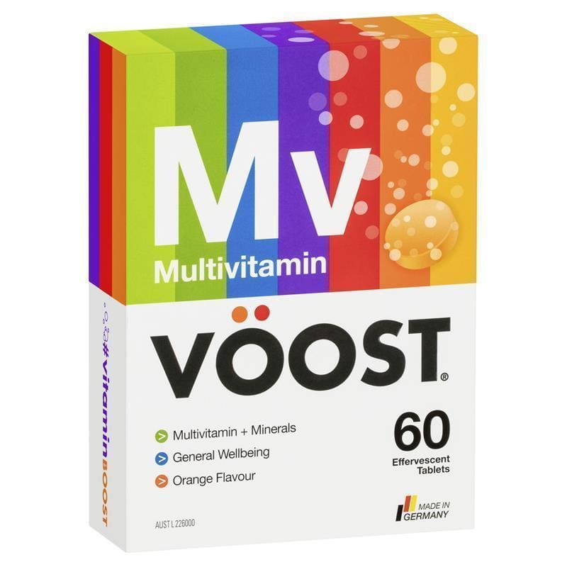 Voost Multivitamin Effervescent 60 Pack front image on Livehealthy HK imported from Australia