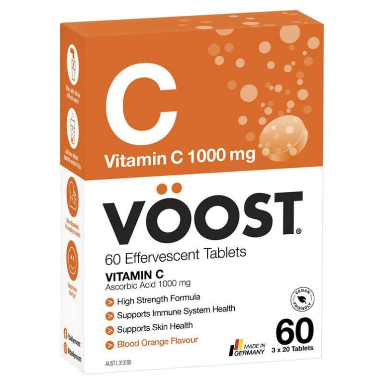 Voost Vitamin C Effervescent 60 Pack front image on Livehealthy HK imported from Australia