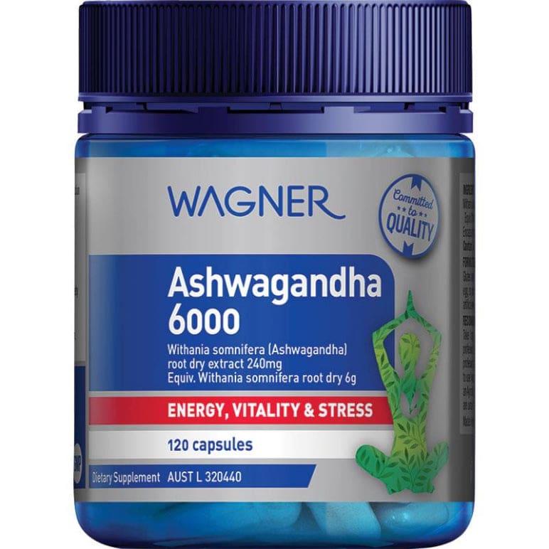 Wagner Ashwagandha 6000 120 Capsules front image on Livehealthy HK imported from Australia