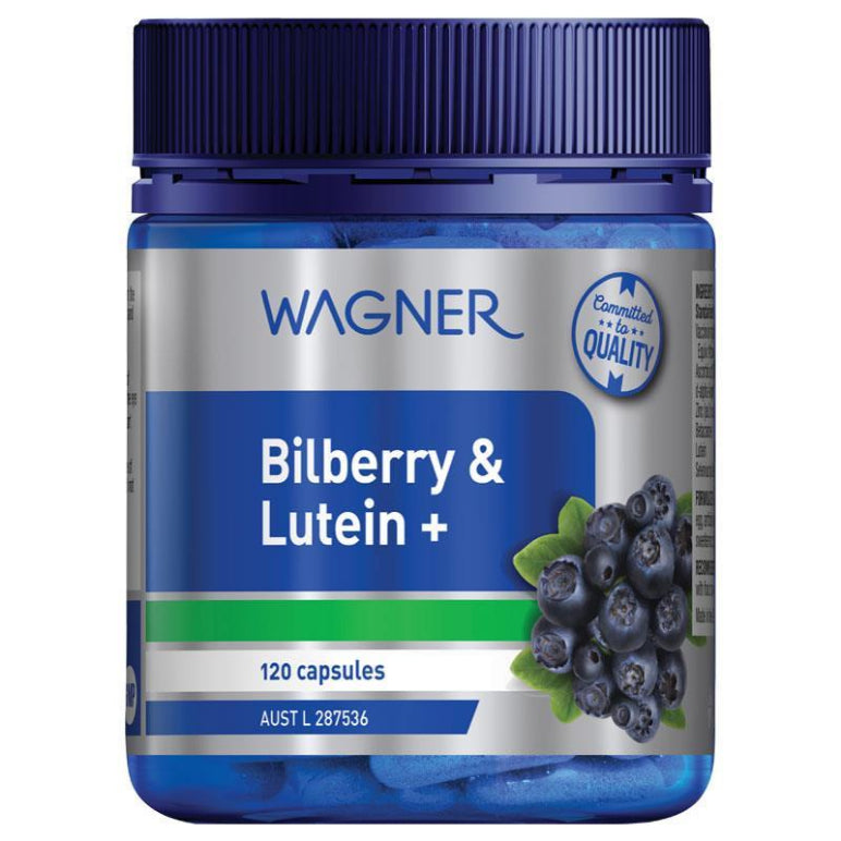 Wagner Bilberry & Lutein+ 120 Capsules front image on Livehealthy HK imported from Australia