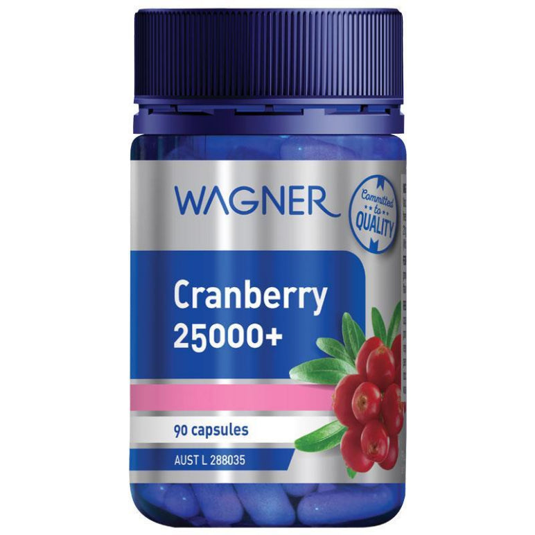 Wagner Cranberry 25000+ 90 Capsules front image on Livehealthy HK imported from Australia
