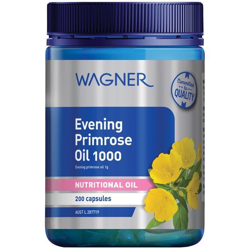 Wagner Evening Primrose Oil 1000 200 Capsules front image on Livehealthy HK imported from Australia