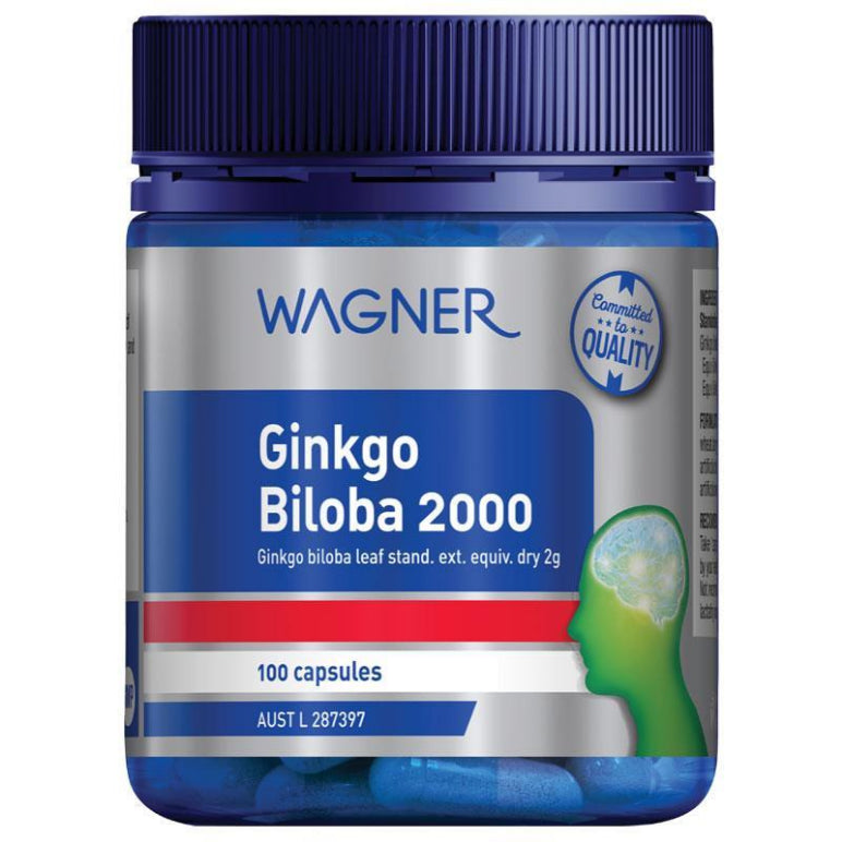 Wagner Ginkgo Biloba 2000 100 Capsules front image on Livehealthy HK imported from Australia