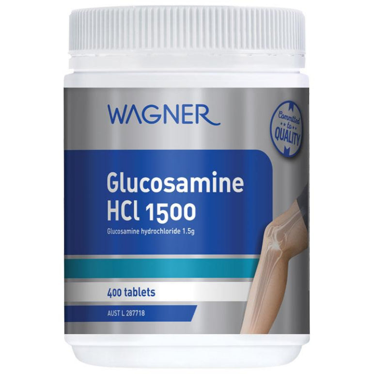 Wagner Glucosamine HCL 1500 400 Tablets front image on Livehealthy HK imported from Australia