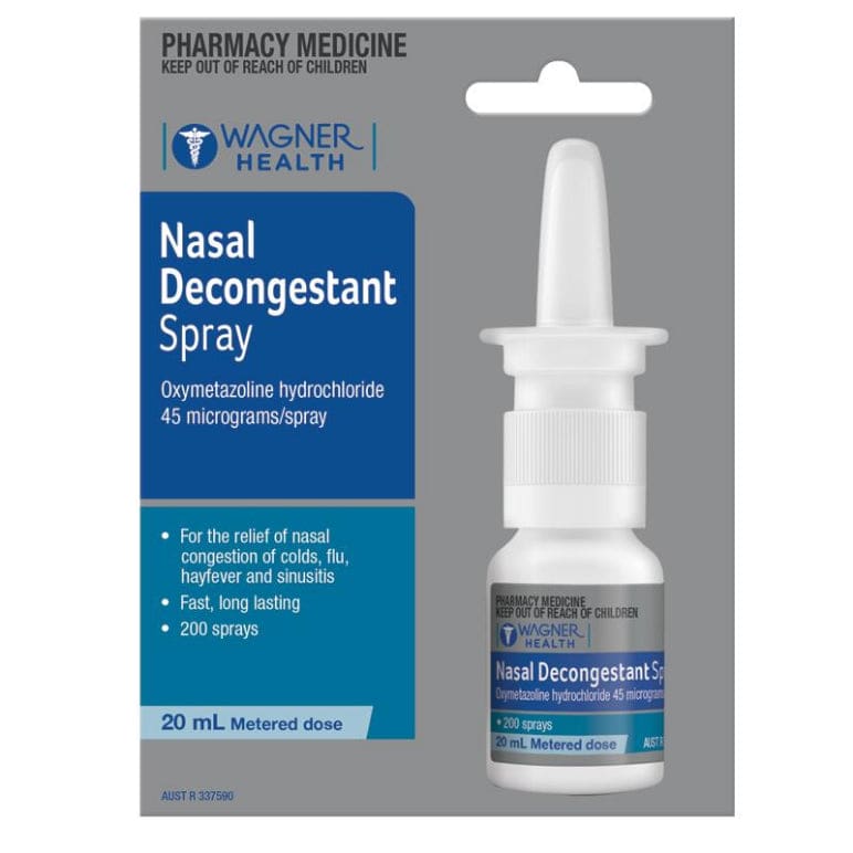 Wagner Health Nasal Decongestant Spray 20ml front image on Livehealthy HK imported from Australia