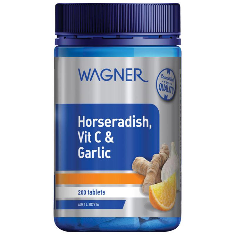 Wagner Horseradish Vitamin C & Garlic 200 Tablets front image on Livehealthy HK imported from Australia
