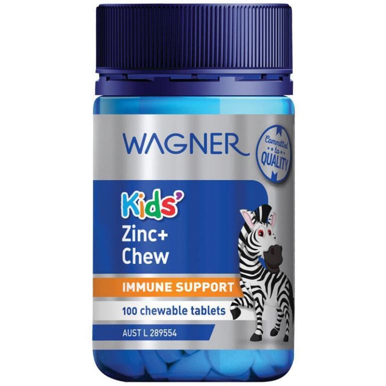 Wagner Kids Zinc Plus Chewable 100 Tablets front image on Livehealthy HK imported from Australia