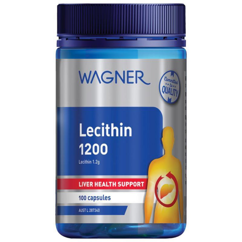 Wagner Lecithin 1200 100 Capsules front image on Livehealthy HK imported from Australia