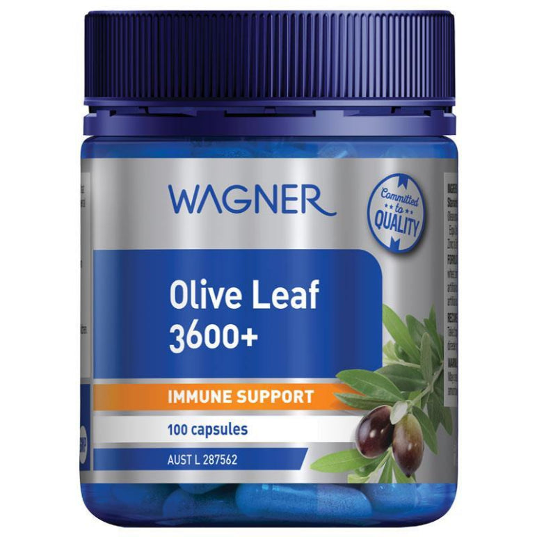 Wagner Olive Leaf 3600+ 100 Capsules front image on Livehealthy HK imported from Australia