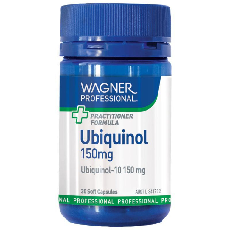 Wagner Professional Ubiquinol 150mg 30 Soft Capsules front image on Livehealthy HK imported from Australia