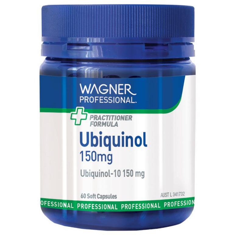 Wagner Professional Ubiquinol 150mg 60 Soft Capsules front image on Livehealthy HK imported from Australia