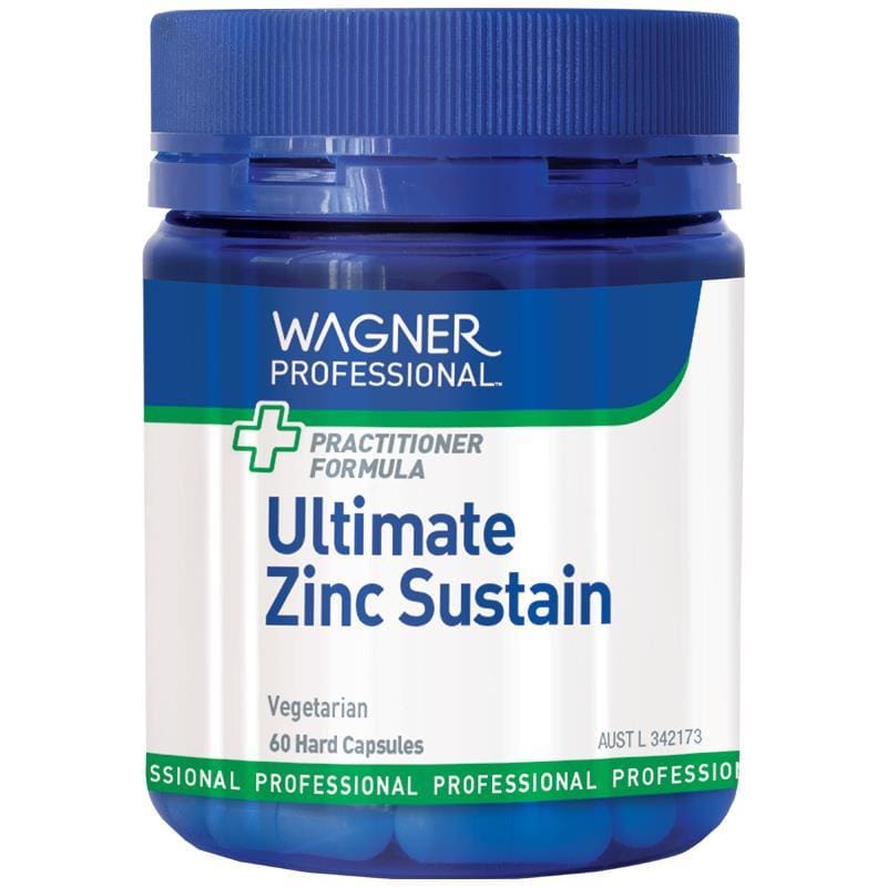 Wagner Professional Ultimate Zinc Sustain 60 Vegetarian Capsules front image on Livehealthy HK imported from Australia