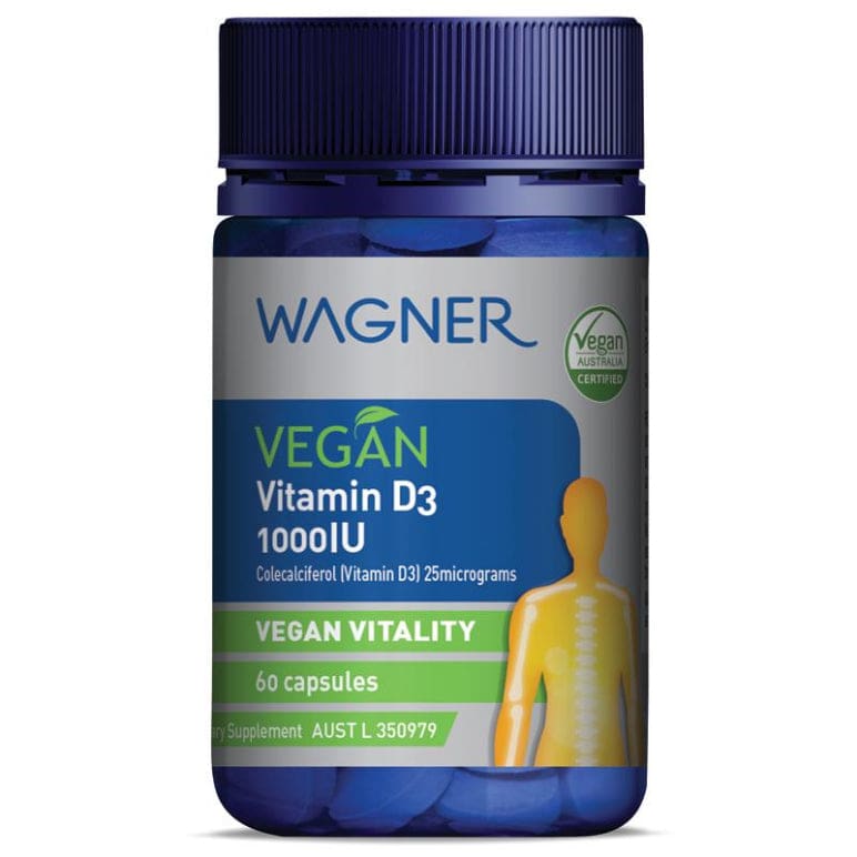 Wagner Vegan Vitamin D3 1000IU 60 Capsules front image on Livehealthy HK imported from Australia