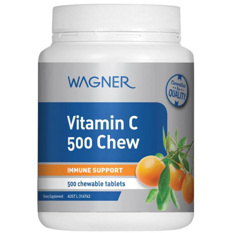 Wagner Vitamin C 500 Chewable 500 Tablets front image on Livehealthy HK imported from Australia