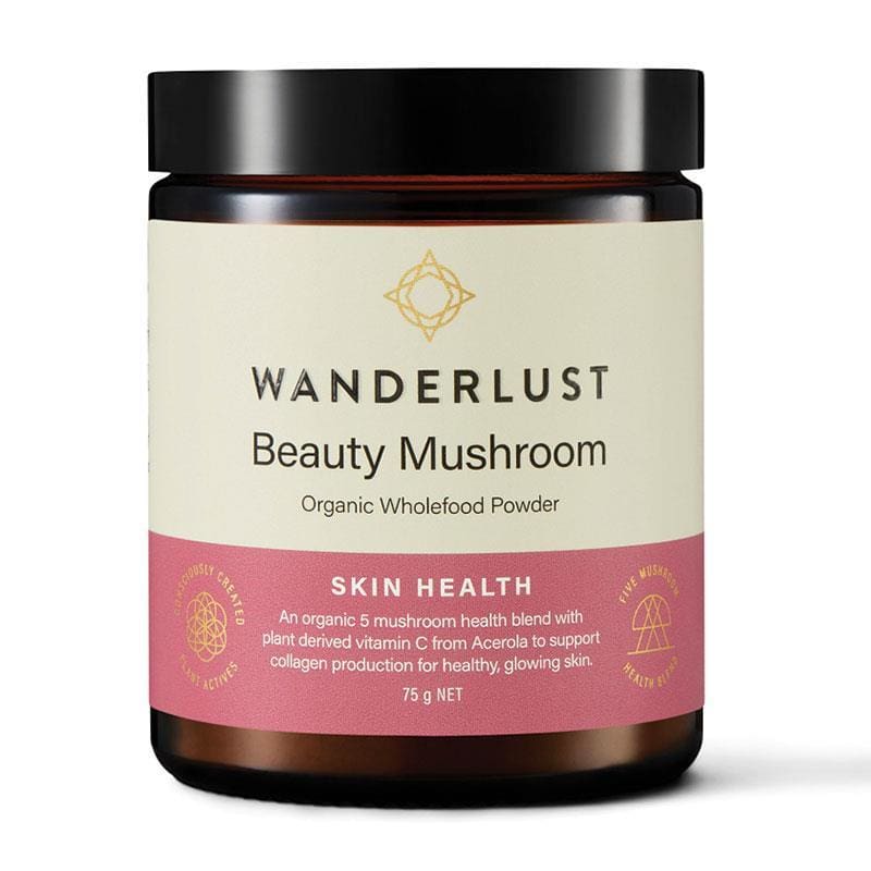 Wanderlust Beauty Mushroom 75g front image on Livehealthy HK imported from Australia