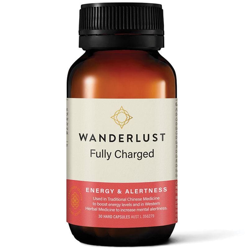 Wanderlust Fully Charged 30 Capsules front image on Livehealthy HK imported from Australia