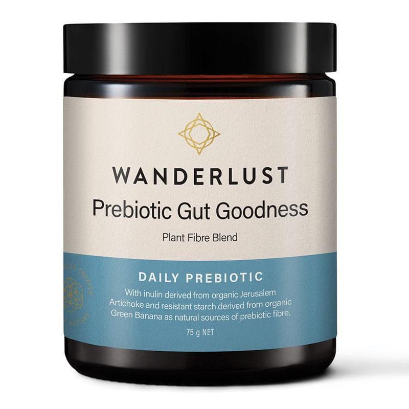 Wanderlust Prebiotic Gut Goodness 75g front image on Livehealthy HK imported from Australia