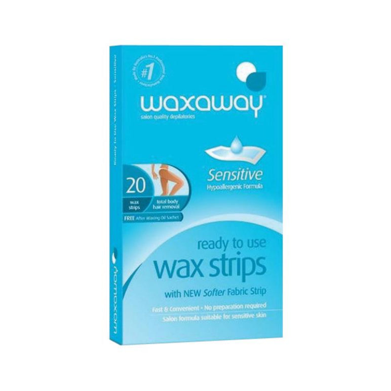 Waxaway Ready To Use Sensitive Wax Body 20 Strips front image on Livehealthy HK imported from Australia