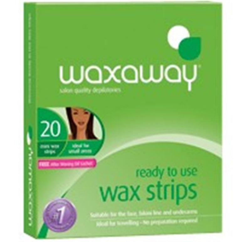 Waxaway Ready To Use Wax Face 20 Strips front image on Livehealthy HK imported from Australia