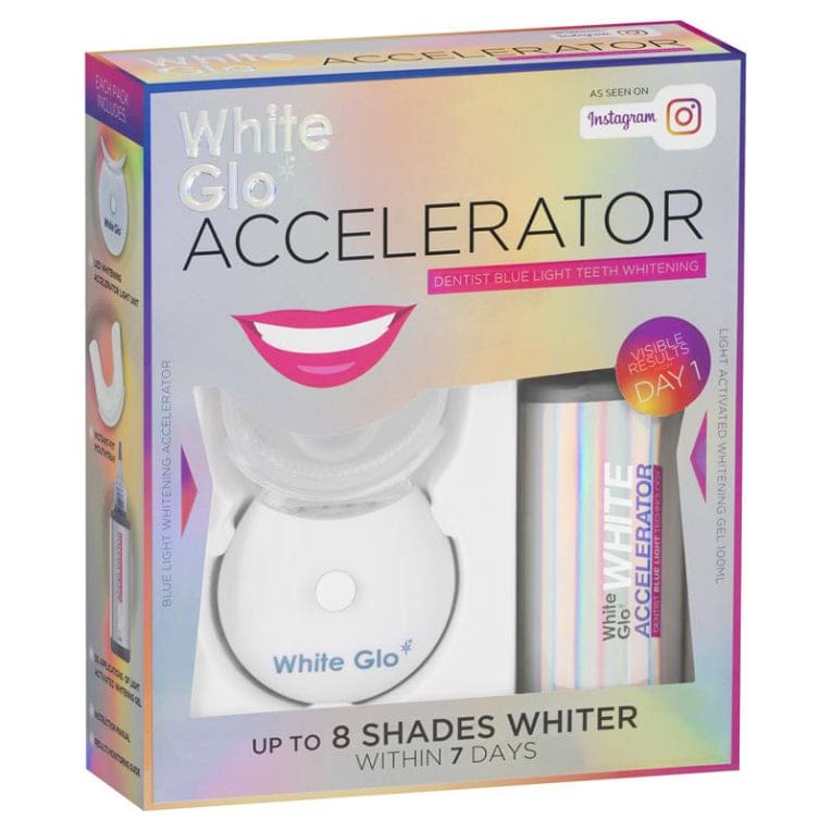 White Glo White Accelerator Blue Light Teeth Whitening System front image on Livehealthy HK imported from Australia