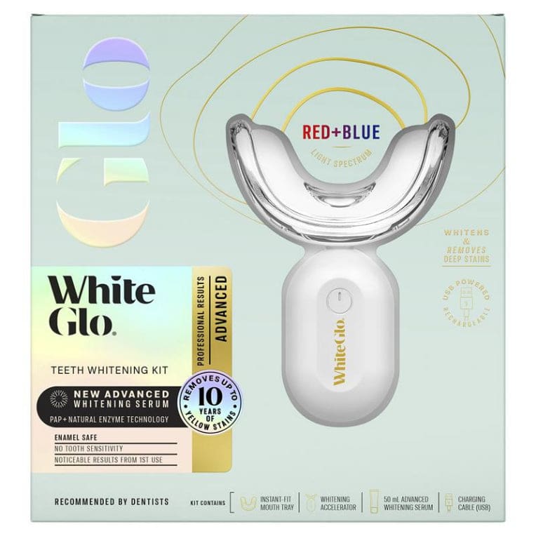 White Glo Advanced Whitening Red & Blue Light Kit front image on Livehealthy HK imported from Australia