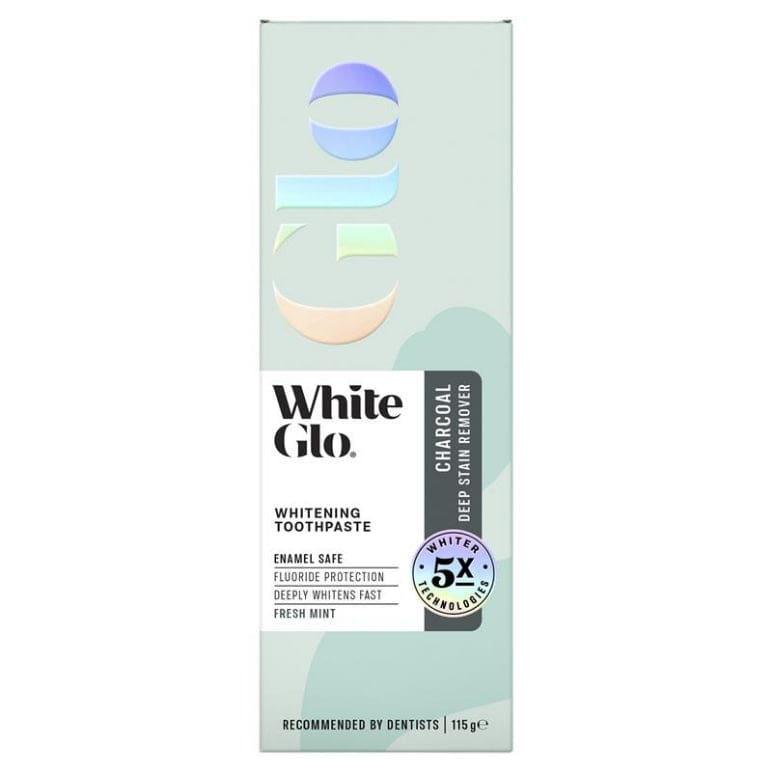 White Glo Charcoal Toothpaste 115g front image on Livehealthy HK imported from Australia