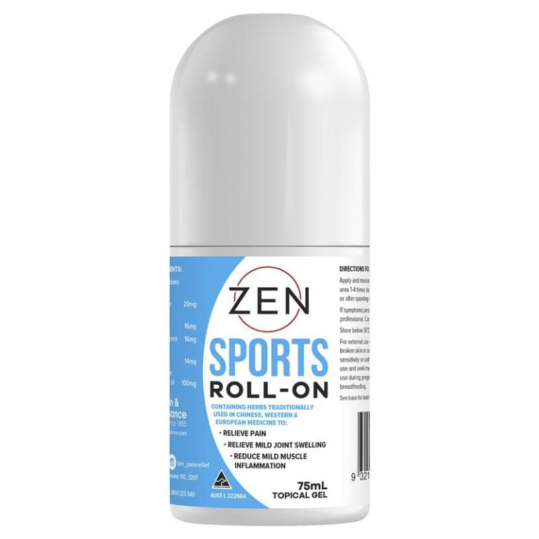 Zen Sports Roll On 75ml front image on Livehealthy HK imported from Australia